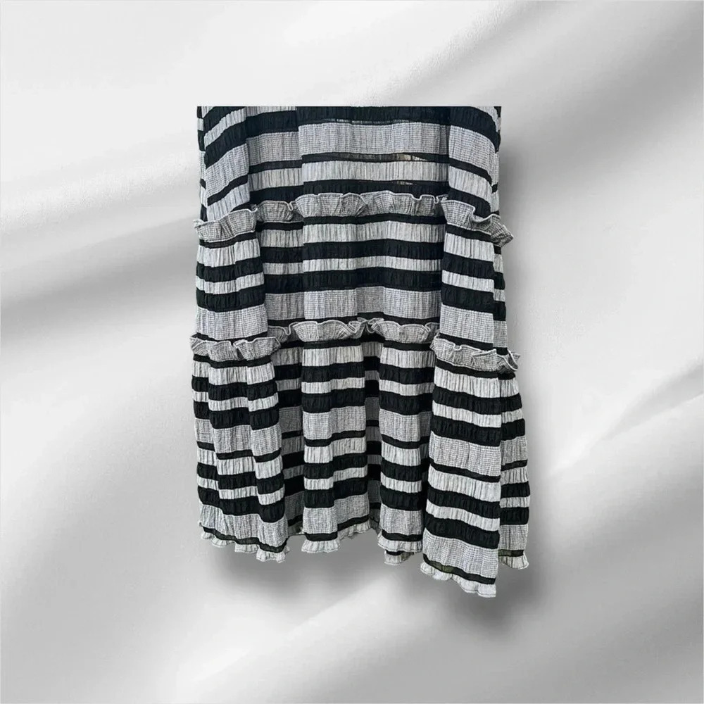 ⭐️NWOT⭐️ Hunter Bell NYC- Matthews Dress Black Stripe size S - Picture 8 of 10